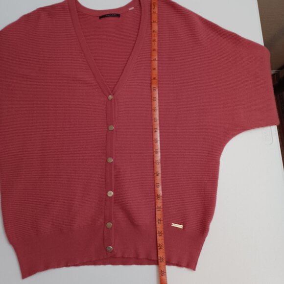 Women's T Tahari Rose Colored Button Up Cardigan - Picture 11 of 14